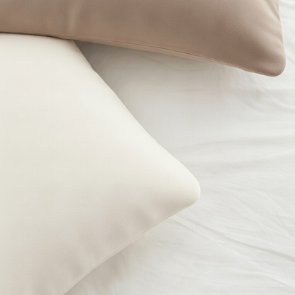 Y-NOT Kissenbezüge Jersey Flanell Taupe/Creme 60x70 cm 2er-Pack