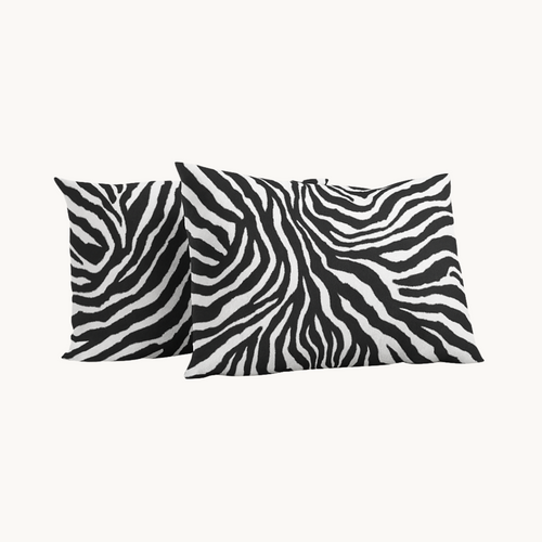Kissenbezüge Matt Satin Tiger Black Silver 60x70 cm 2er-Pack