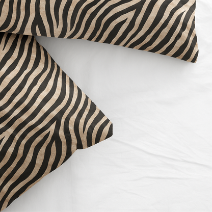 Kissenbezüge Matt Satin Tiger Black Gold 60x70 cm 2er-Pack