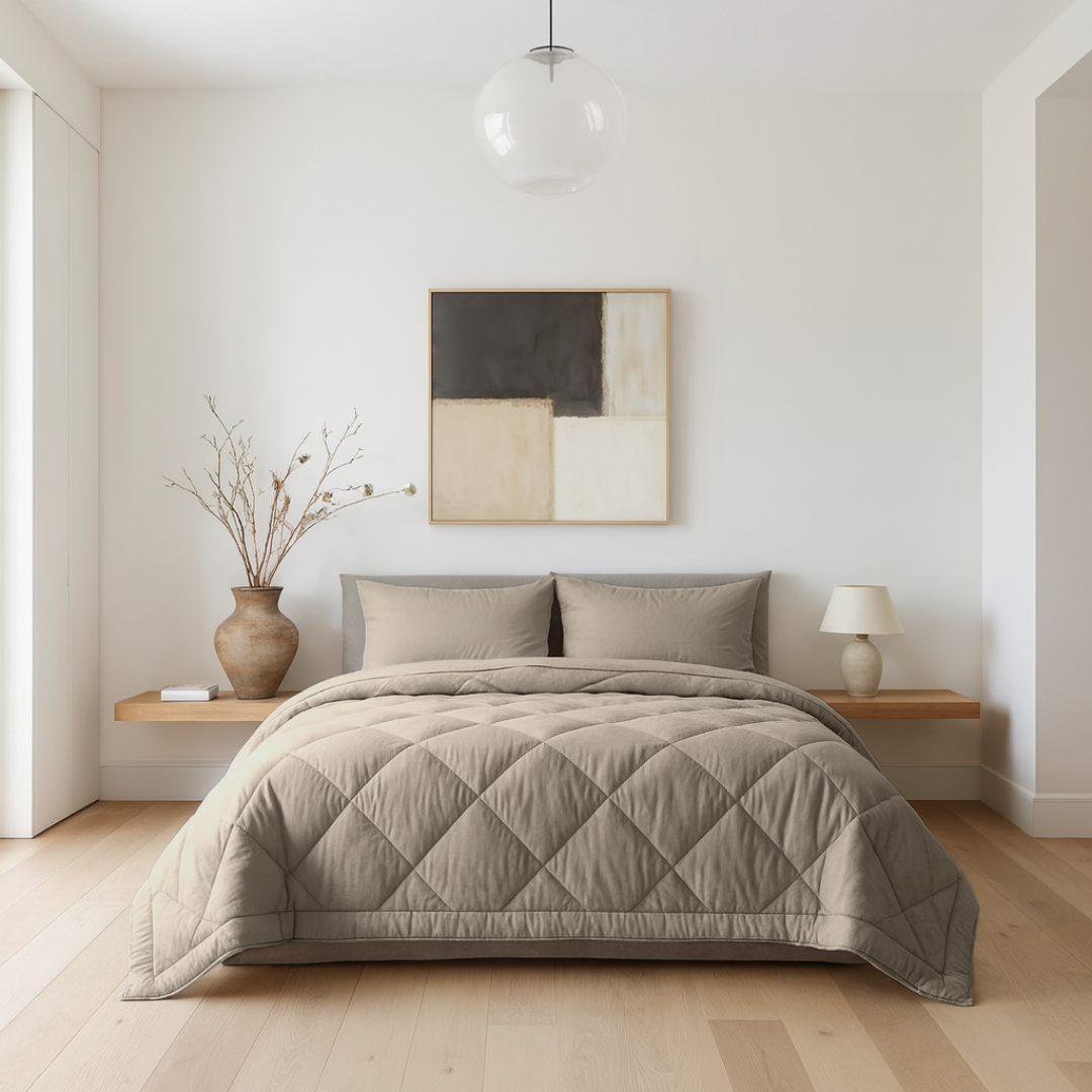 Bambus Bettdecke ohne Bezug in Sand