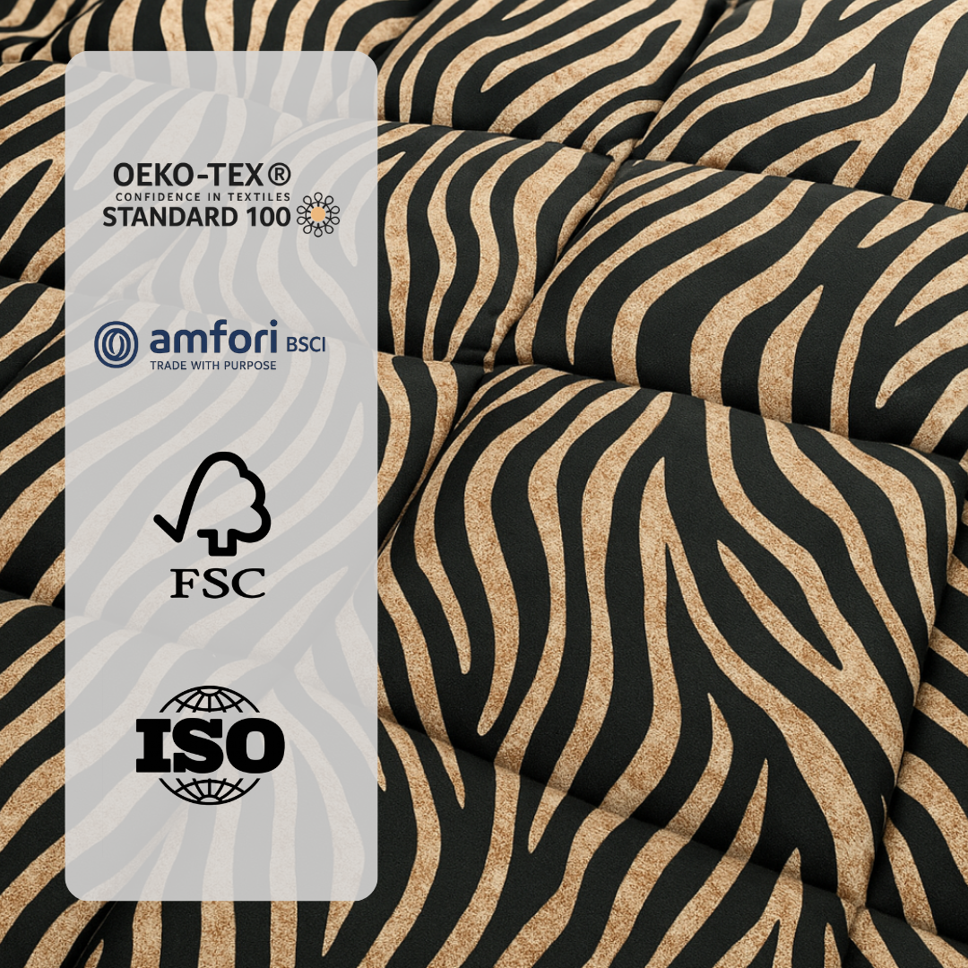 Bettdecke Ohne Bezug Matt-Satin Tiger Black Gold
