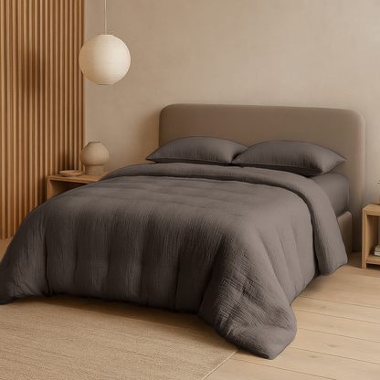 Y-NOT Kissenbezüge Micro Mousseline Chocolate Brown 60x70 cm 2er-Pack
