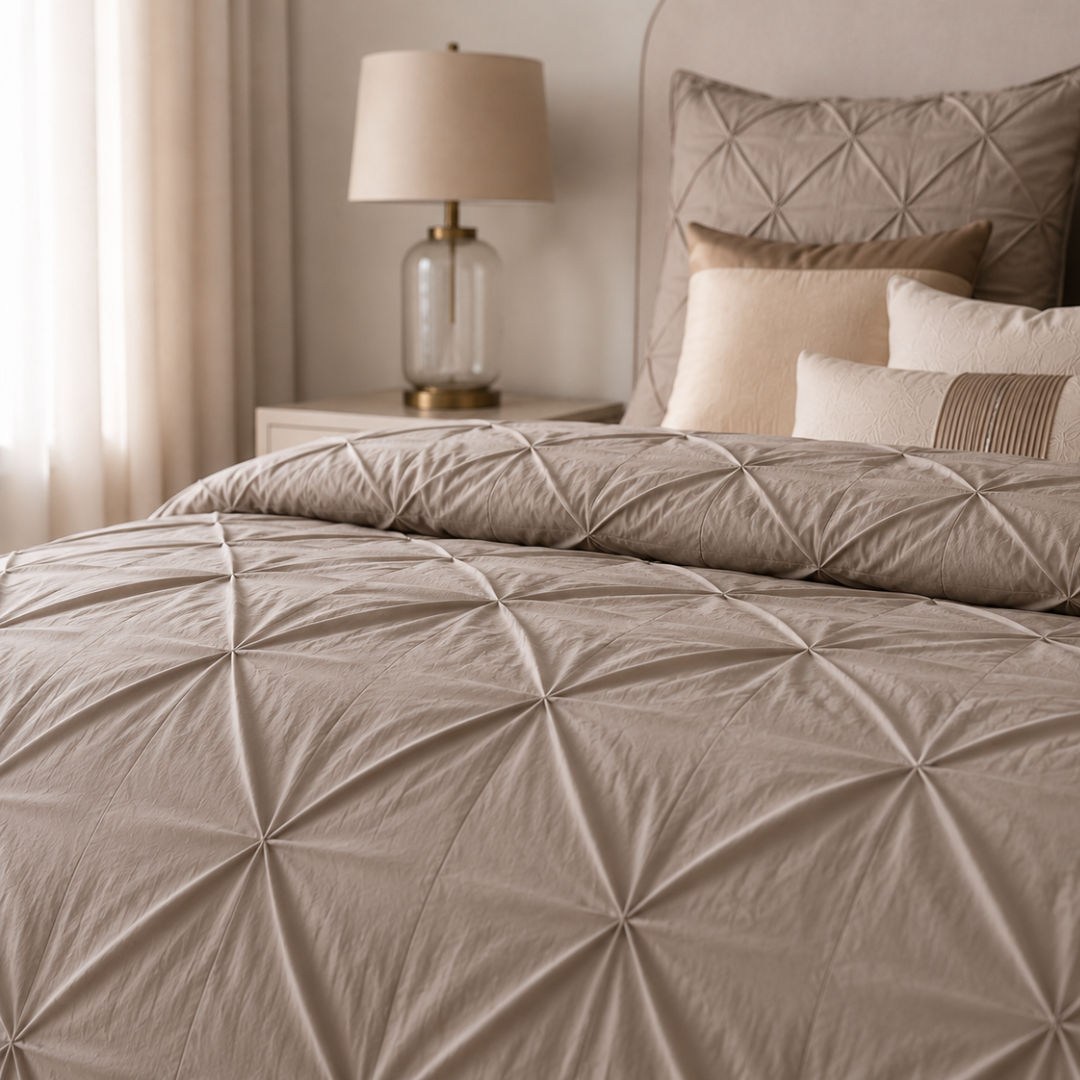 Y-NOT Bettdecke Diamond Taupe