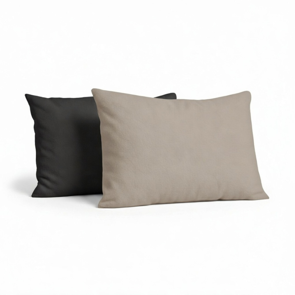Y-NOT Kissenbezüge Jersey Flanell Taupe/Antra 60x70 cm 2er-Pack
