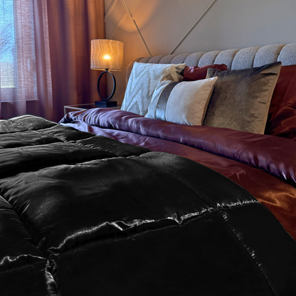 Bettdecke ohne Bezug Satin – Jet Black