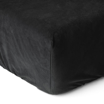 Matratzen-Spannbettlaken Velvet Obsidian Schwarz