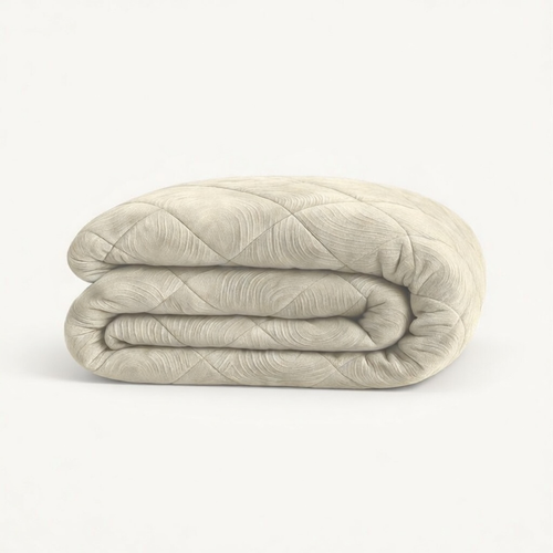 Velvet Bettdecke ohne Bezug Japandi Pearl White