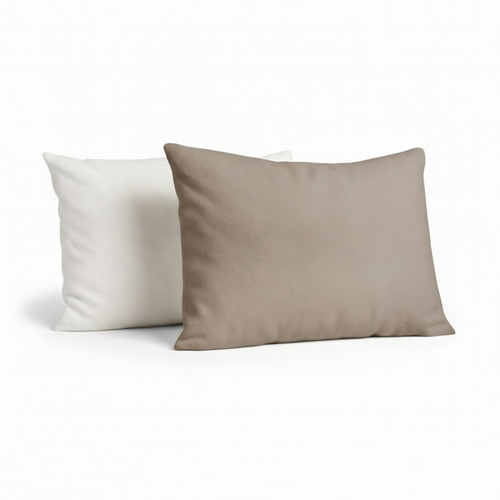 Y-NOT Kissenbezüge Jersey Flanell Taupe/Creme 60x70 cm 2er-Pack