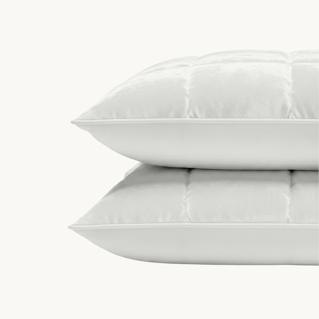 Y-NOT Kissenbezüge Vol & Gevoerd Velvet Pearl White 2er-Pack 60x70 cm