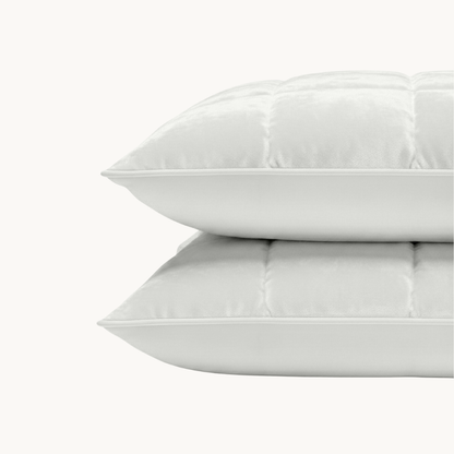 Y-NOT Kissenbezüge Vol & Gevoerd Velvet Pearl White 2er-Pack 60x70 cm