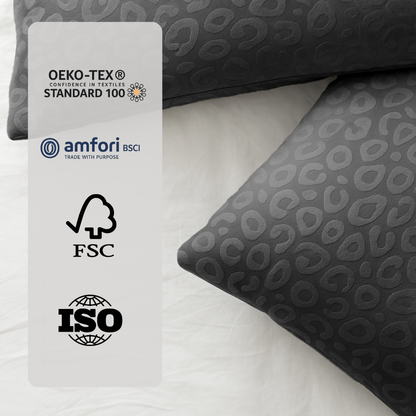 Velvet Bettdecke ohne Bezug Panther Skin Dark Grey