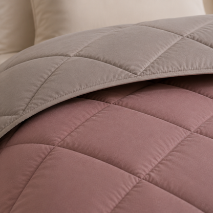 Y-NOT Sommerbettdecke Taupe / Old Pink