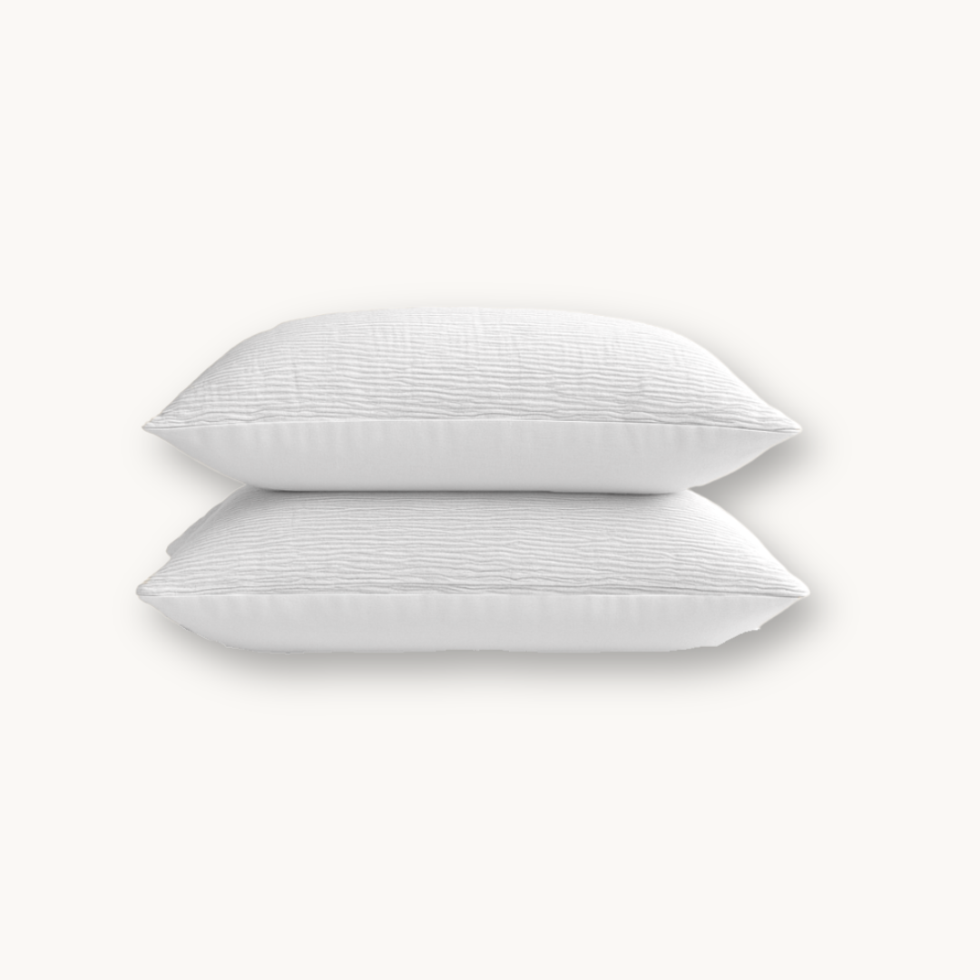 Y-NOT Kissenbezüge Micro Mousseline White 60x70 cm 2er-Pack