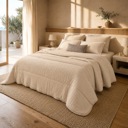 Y-NOT Micro-Musselin Ganzjahres Bettdecke Sand