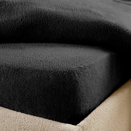 Matratzen-Spannbettlaken Teddy – Jet Black