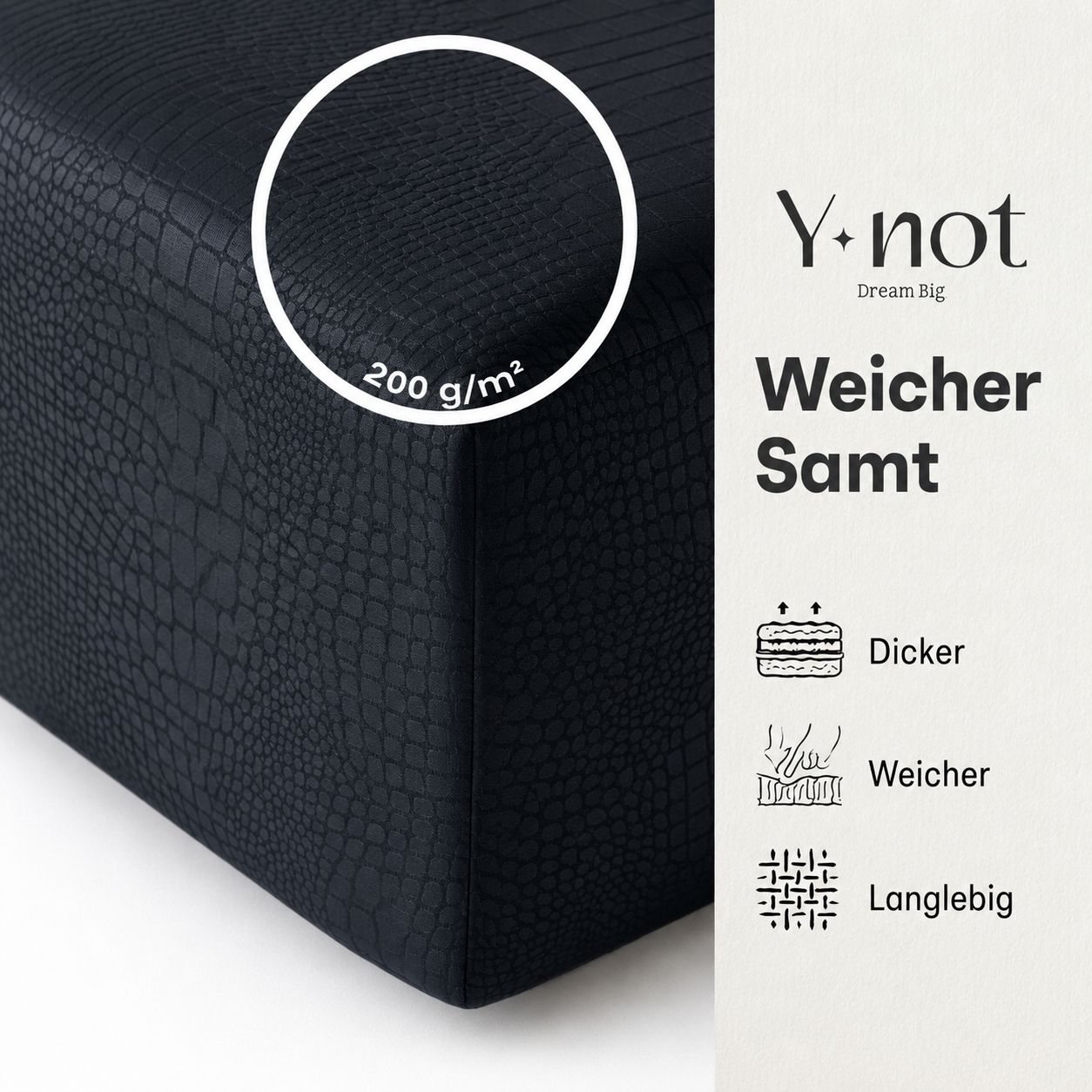 Matratzen Spannbettlaken Velvet Snake Skin – Jet Black