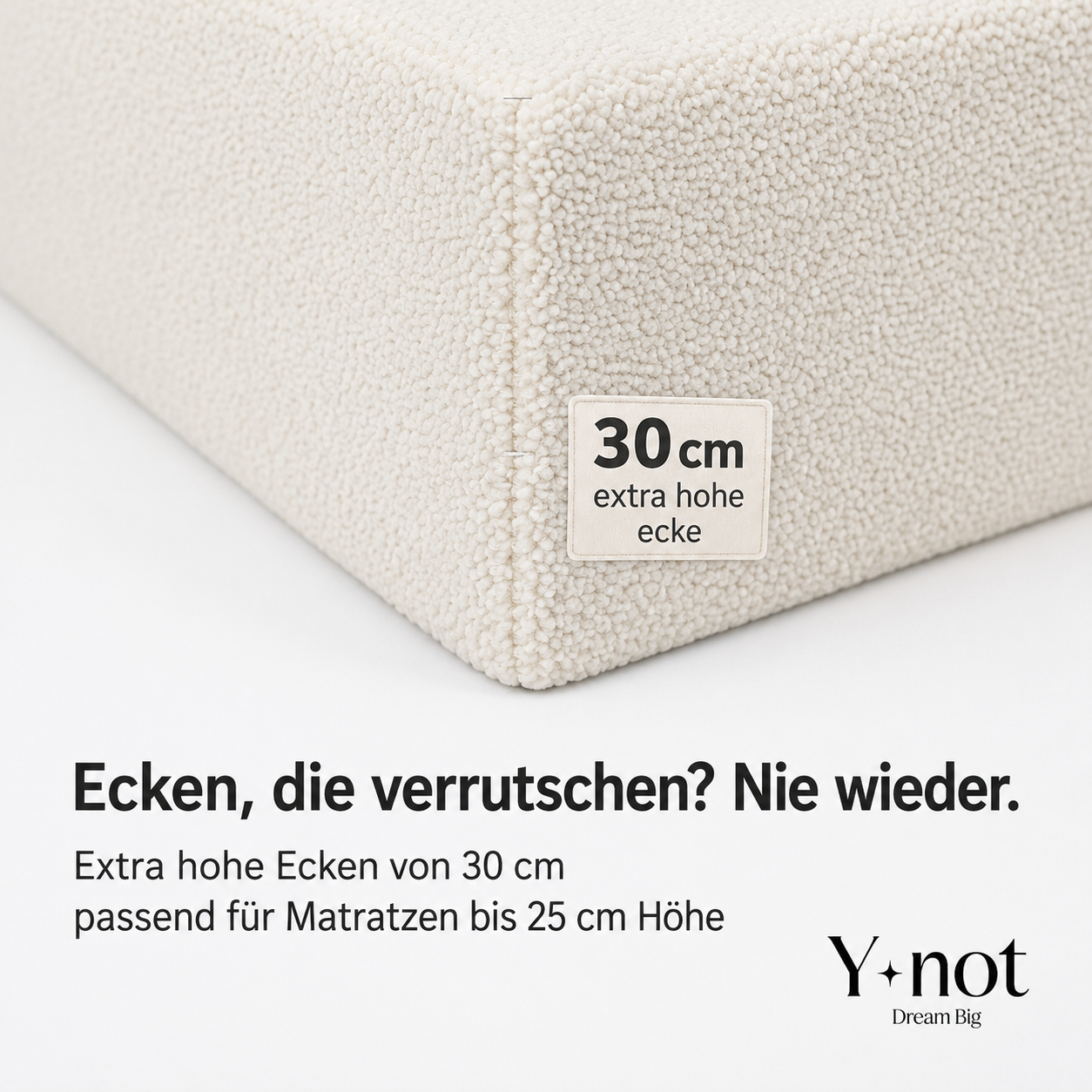Matratzen-Spannbettlaken Teddy – Cappuccino White