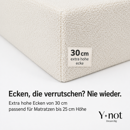 Matratzen-Spannbettlaken Teddy – Cappuccino White