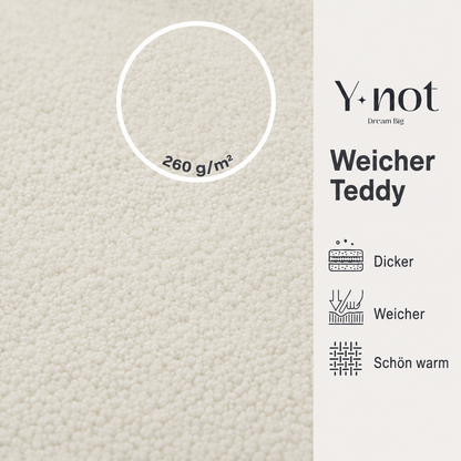 Matratzen-Spannbettlaken Teddy – Cappuccino White