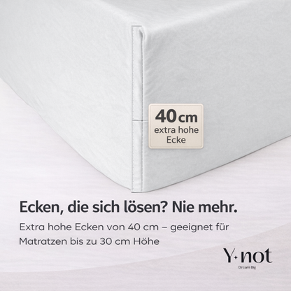 Matratzen Spannbettlaken Premium Doppel Jersey Baumwolle Weiß