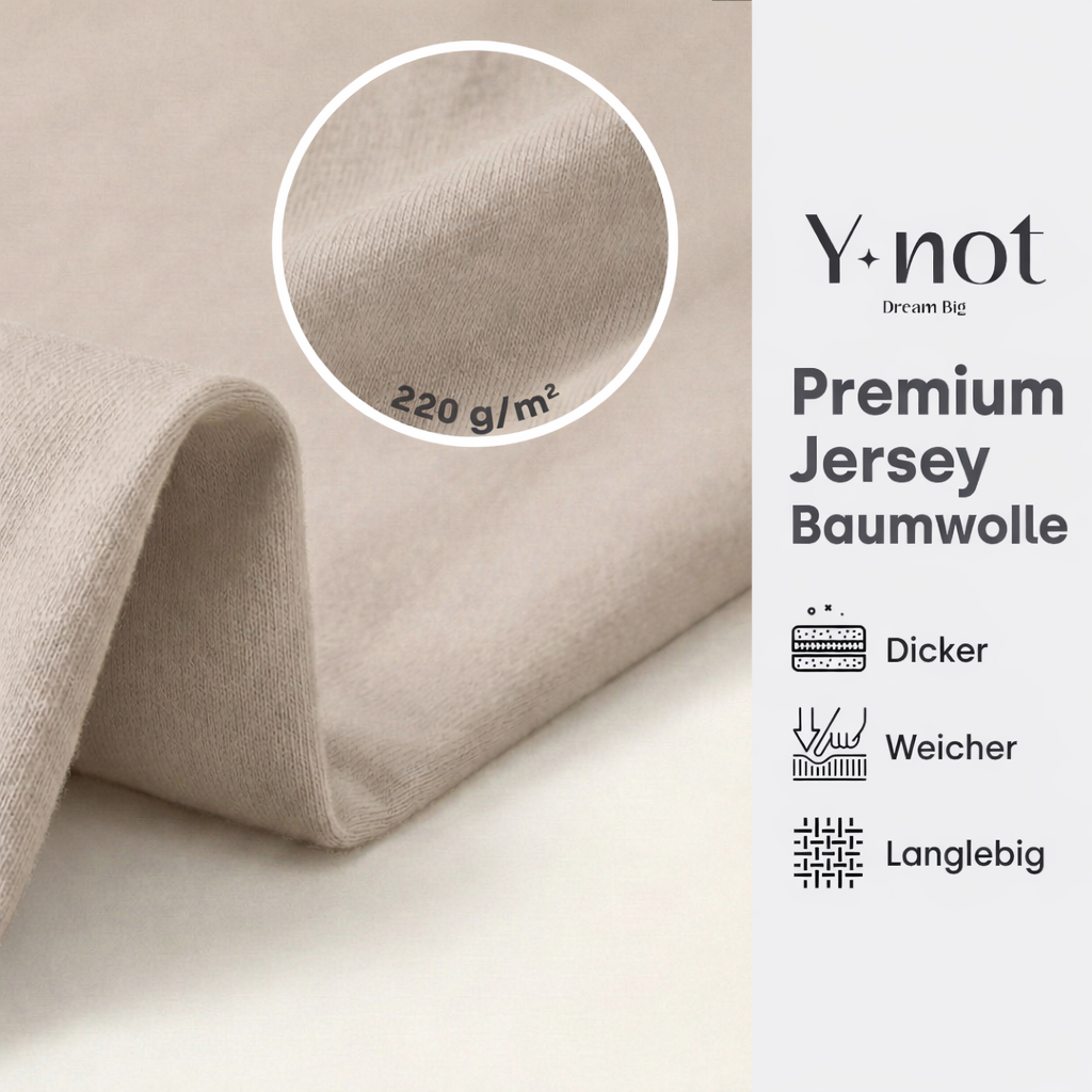 Splittopper Spannbettlaken Premium Doppel-Jersey Baumwolle Taupe