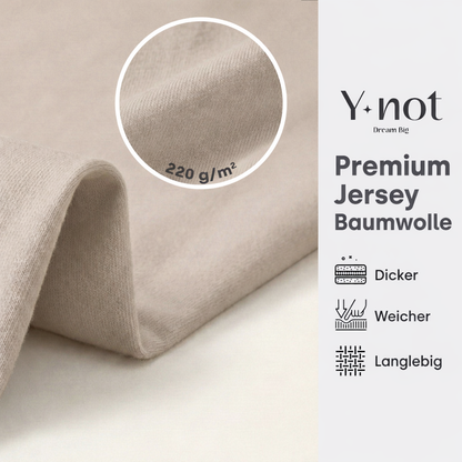 Splittopper Spannbettlaken Premium Doppel-Jersey Baumwolle Taupe