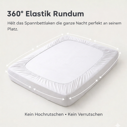 Topper Spannbettlaken Premium Doppel Jersey Baumwolle Weiß