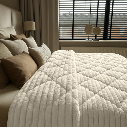 Bettdecke Ohne Bezug Teddy Chunky Rib™ Cappuccino White