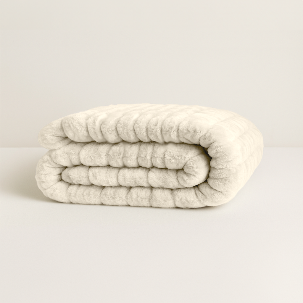 Bettdecke Ohne Bezug Teddy Chunky Rib™ Cappuccino White