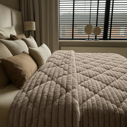 Bettdecke Ohne Bezug Teddy Chunky Rib™ Iced Coffee Taupe