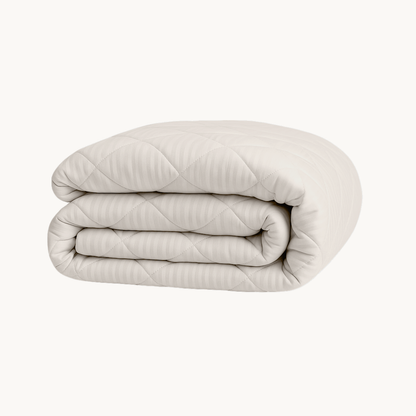 Bettdecke Ohne Bezug Hotel Stripe Satin Offwhite