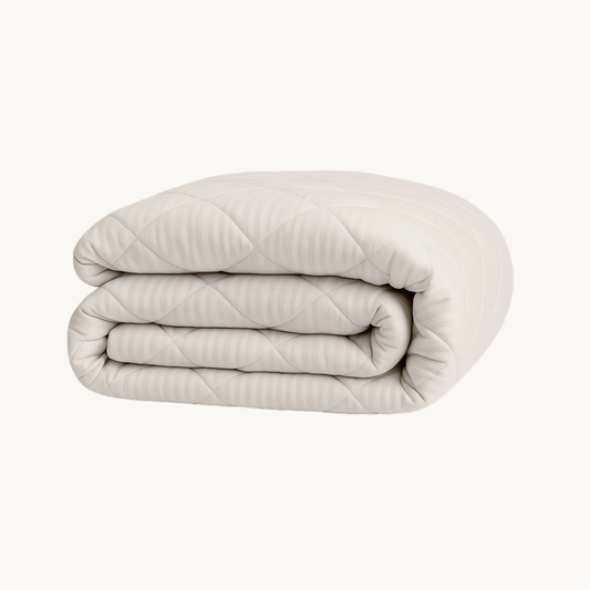 Bettdecke Ohne Bezug Hotel Stripe Satin Offwhite