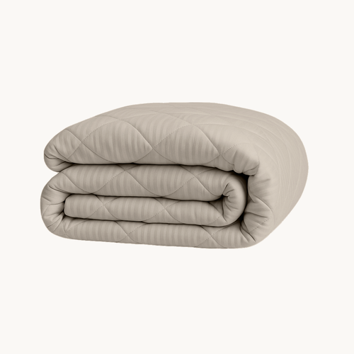 Y-NOT Bettdecke Hotel Stripe Taupe