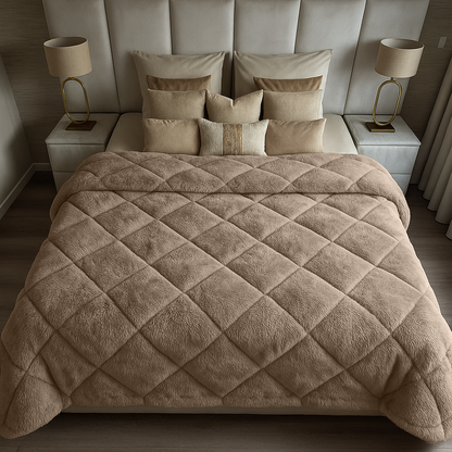 Bettdecke Ohne Bezug Teddy Fluffy™ Iced Coffee Taupe