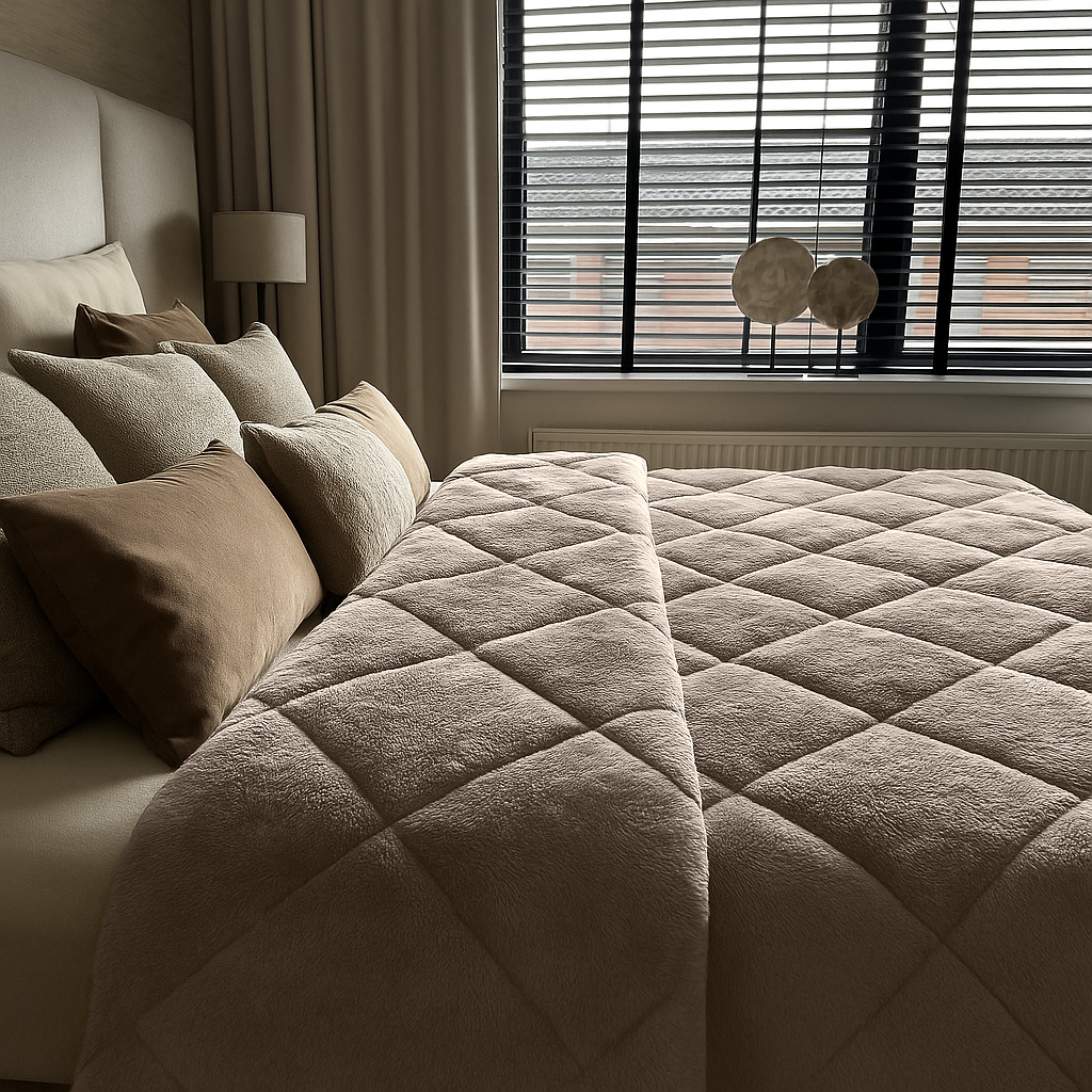 Bettdecke Ohne Bezug Teddy Fluffy™ Iced Coffee Taupe