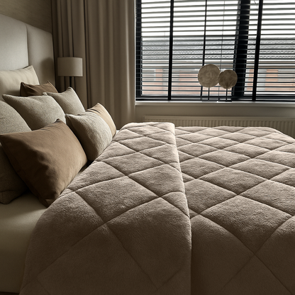 Bettdecke Ohne Bezug Teddy Fluffy™ Iced Coffee Taupe