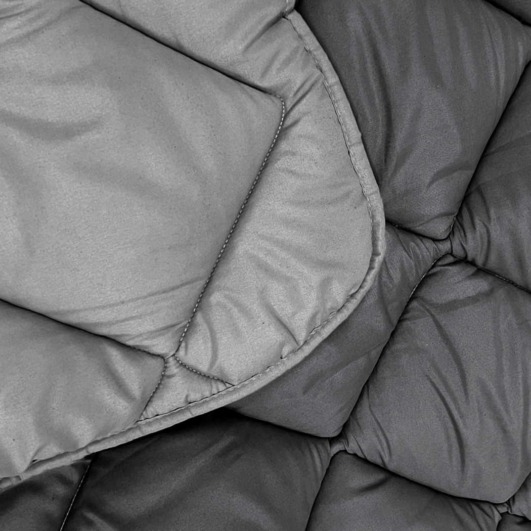 Bettdecke ohne Bezug aus Mattsatin Anthrazit / Grau (220 cm Länge)