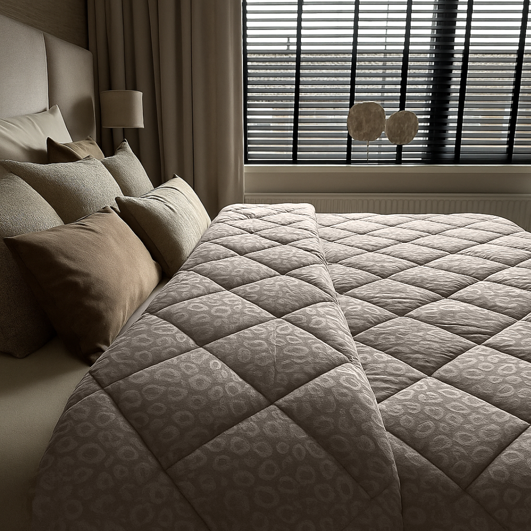 Velvet Bettdecke ohne Bezug Panther Skin Light Taupe