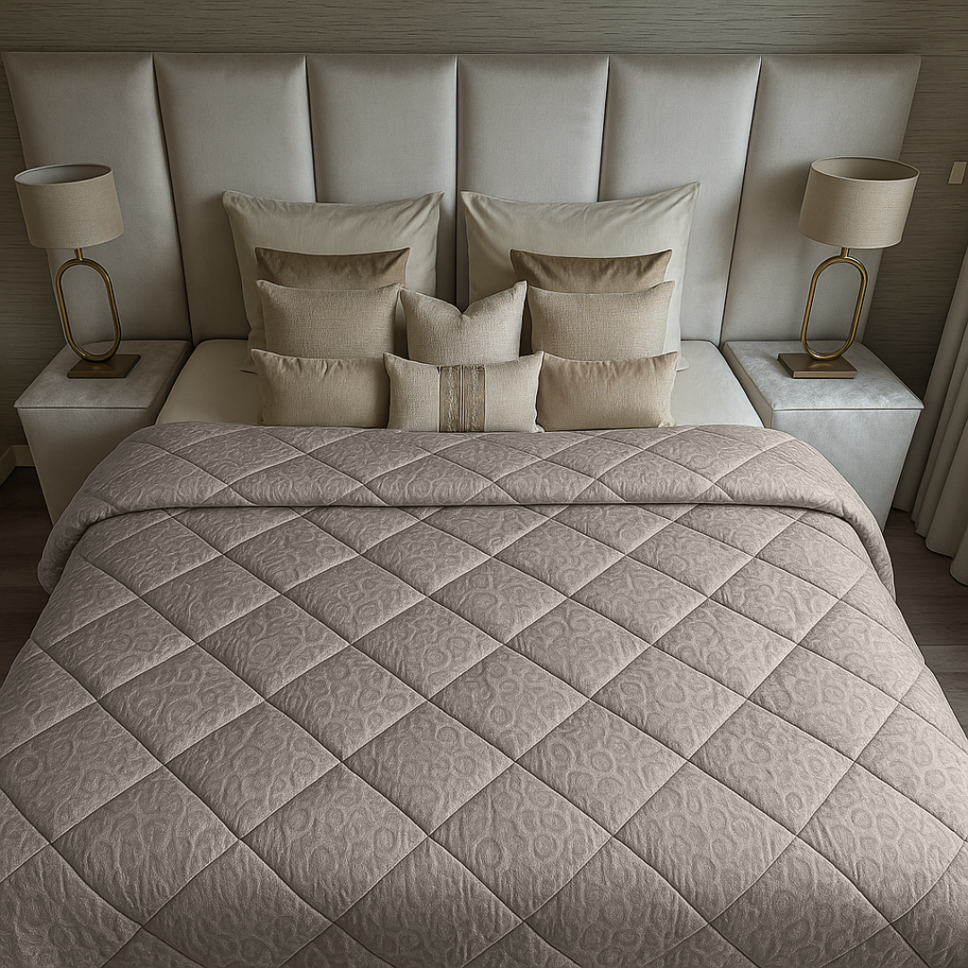 Velvet Bettdecke ohne Bezug Panther Skin Light Taupe