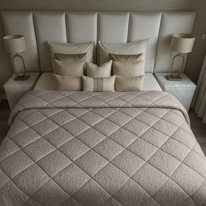 Velvet Bettdecke ohne Bezug Panther Skin Light Taupe