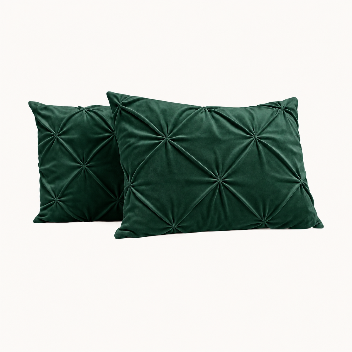Velvet Diamond Kissenbezüge Dunkelgrün 60x70 cm 2er-Pack