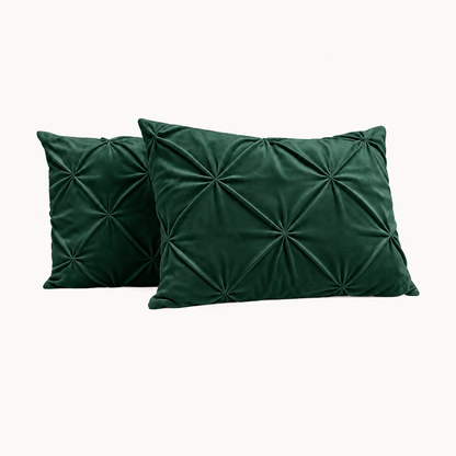 Velvet Diamond Kissenbezüge Dunkelgrün 60x70 cm 2er-Pack