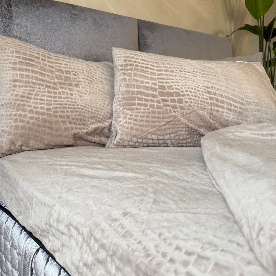 Matratzen Spannbettlaken Velvet Snake Skin – Desert Taupe