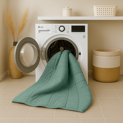 Bettdecke Ohne Bezug Matt-Satin Grün