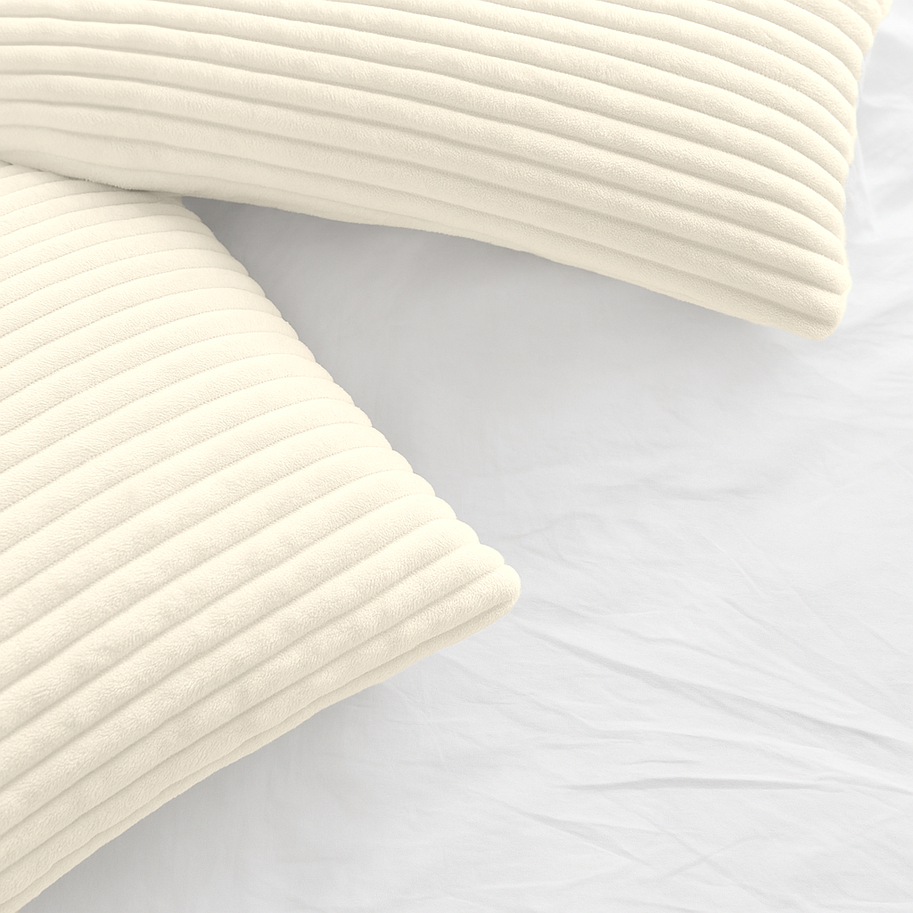 Teddy Chunky Rib™ Kissenbezüge Cappuccino White 60x70cm 2er-Pack