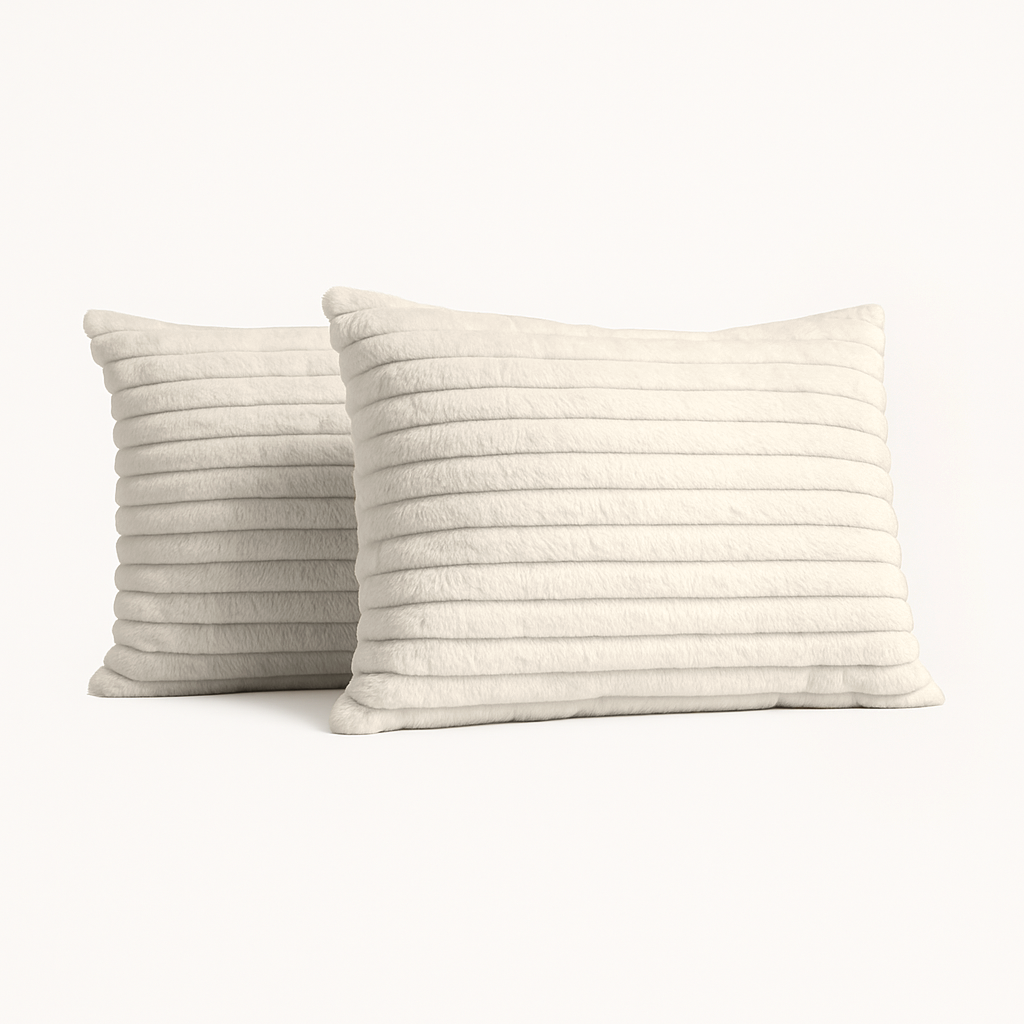 Teddy Chunky Rib™ Kissenbezüge Cappuccino White 60x70cm 2er-Pack