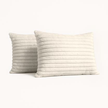 Teddy Chunky Rib™ Kissenbezüge Cappuccino White 60x70cm 2er-Pack