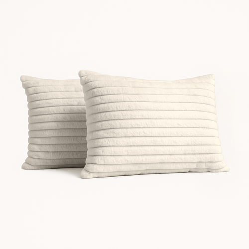 Teddy Chunky Rib™ Kissenbezüge Cappuccino White 60x70cm 2er-Pack