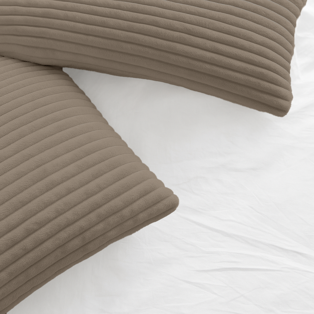 Teddy Chunky Rib™ Kissenbezüge Iced Coffee Taupe 60x70cm 2er-Pack