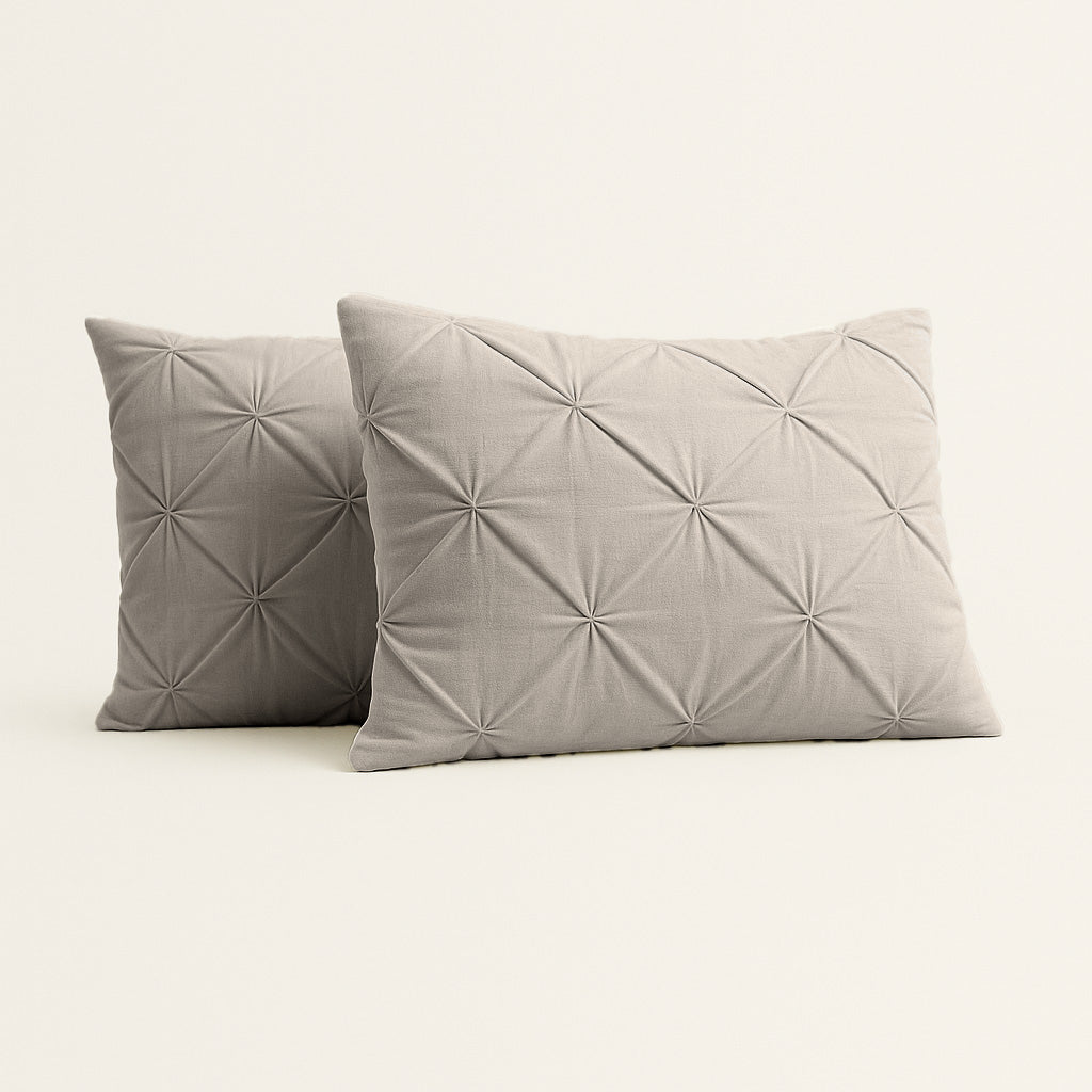 Kissenbezüge Matte Satin Diamond Taupe 60x70 cm 2er-Pack